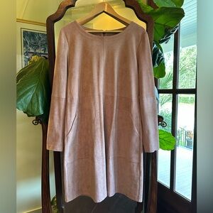 Elegant Pink Suede Dress